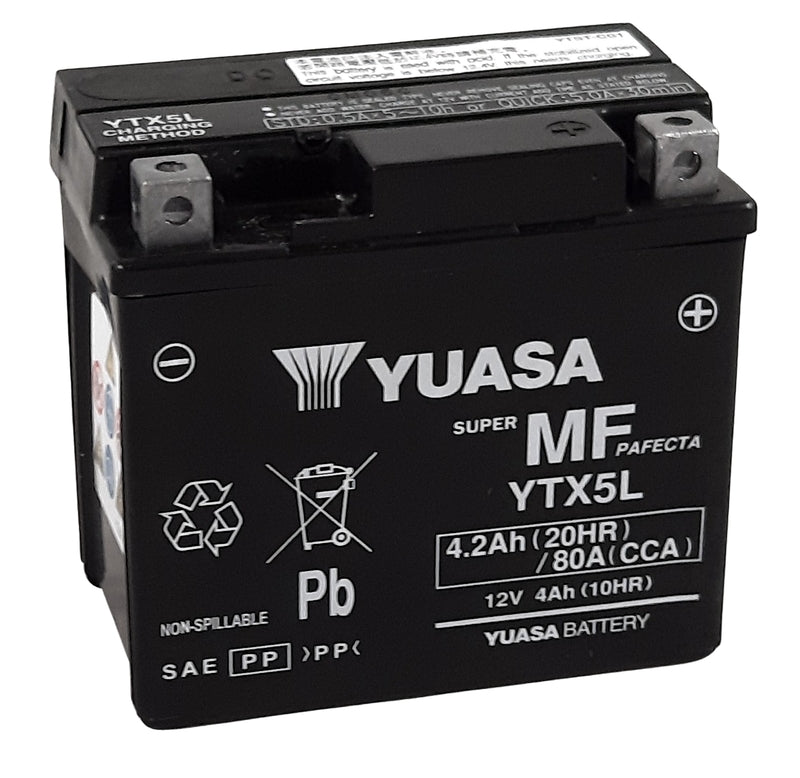 Yuasa w/c Manutenzione della batteria Attivata in fabbrica - YTX5L FA