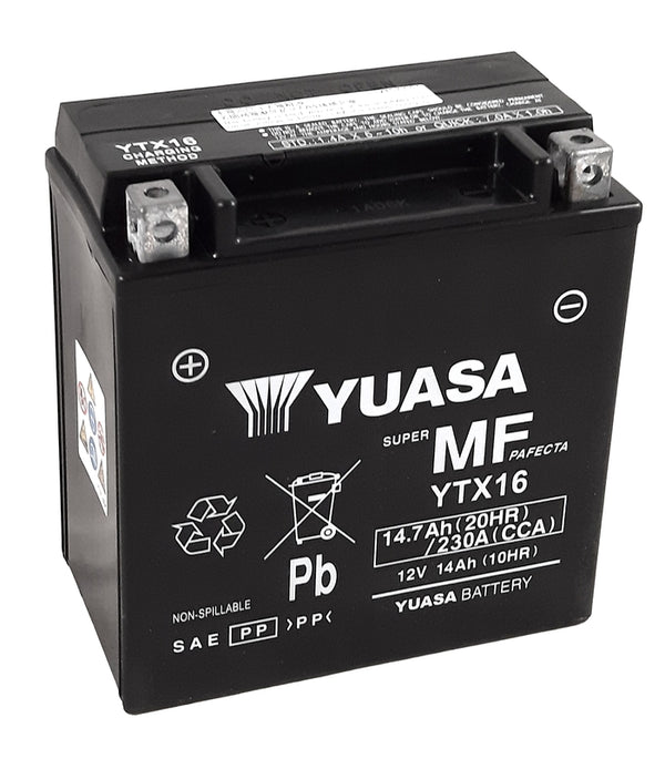 YUASA MANUTENZIONE -CRUA BATTERIA SCARICATA -ENABLED -YTX16 -FA