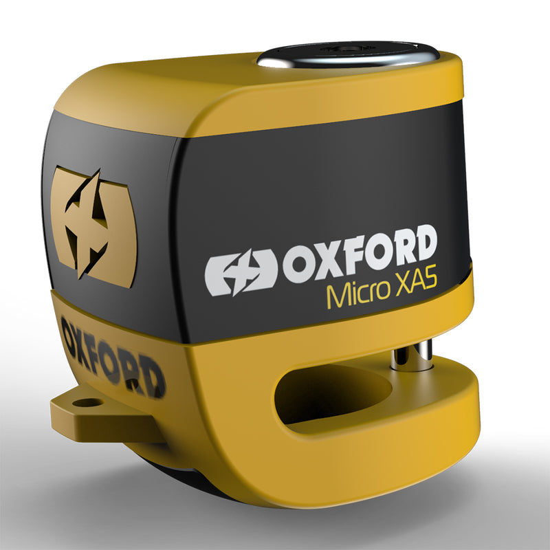 Oxford Micro XA5 Disco di allarme Lock - giallo e nero LK213