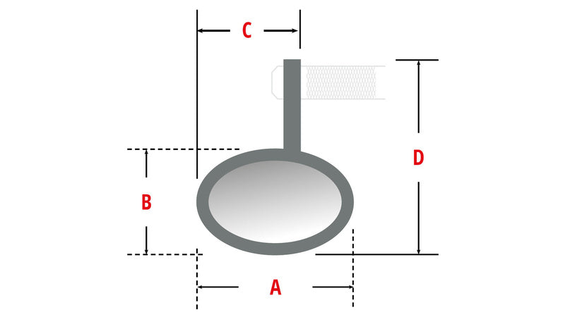 Specchio dell'estremità della barra conoro alta (1 pc) 301-014