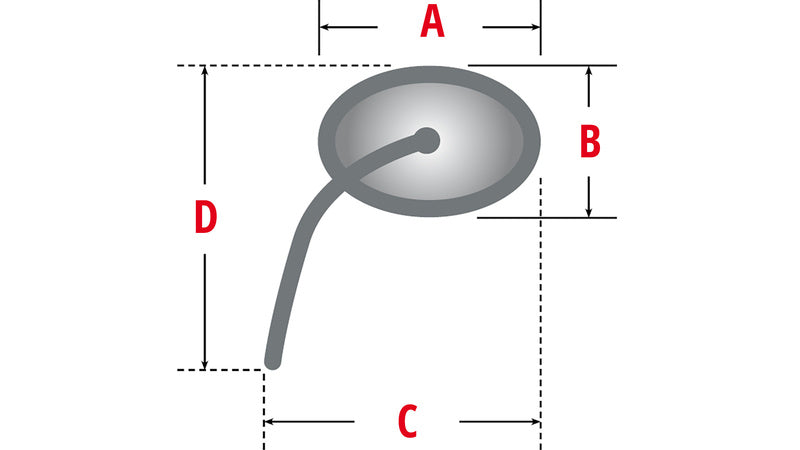 Specchio ad alta specchio invisibile -x4 con indicatore LED e luce di posizione (coppia) 301-453