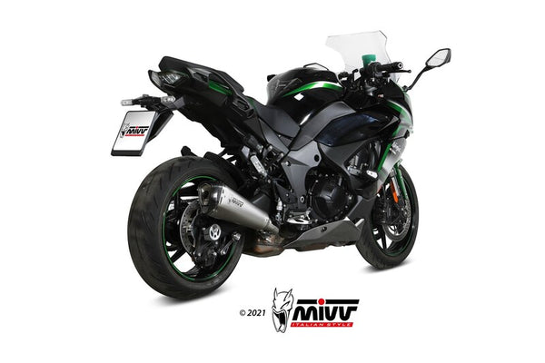Mivv Delta Race silenziatore acciaio inossidabile spazzolato in acciaio/carbonio - Kawasaki Ninja 1000 SX K.054.LDRX