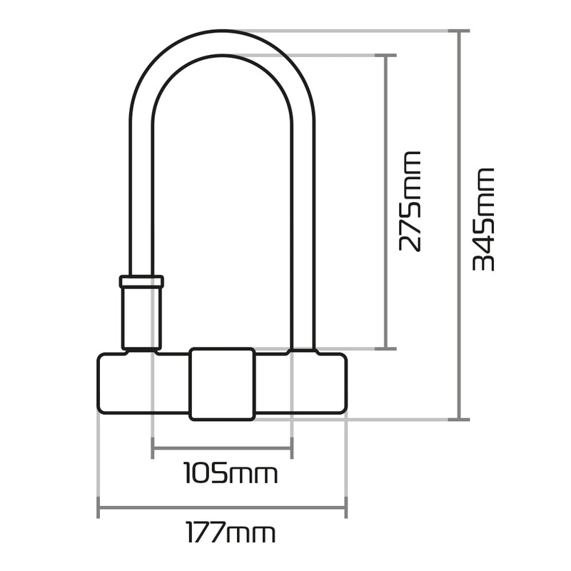 Oxford Magnum U -lock con staffa - 170x315mm LK224