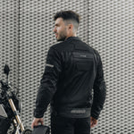 Ozone leather mc-jacket dart black