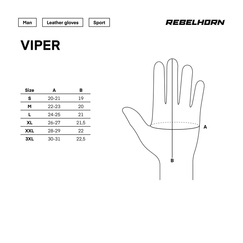 Rebelhorn MC guanti Viper Black