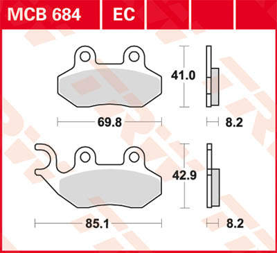 Scooter biologico Trw Brake Pad Paking -125 MCB684EC