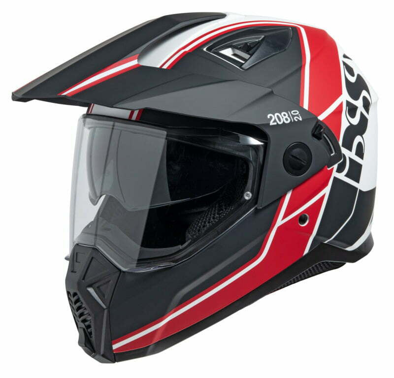 Ixs Adventure MC Helmet 208 2.0 Black /White /Red