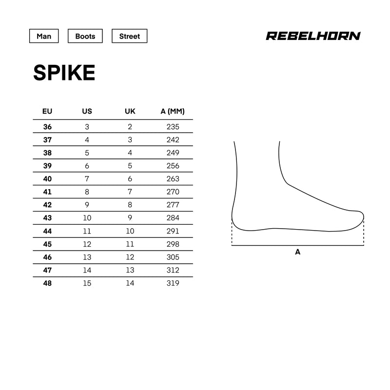 Rebelhorn Unisex MC-Spoes Spike Black