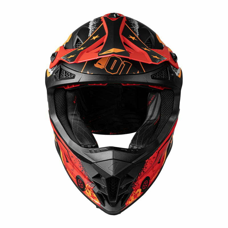 Casco UFO Cross MC Intrepido nero /rosso /arancione