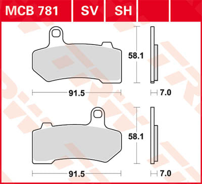 TRW BRAKE PAD TRW MCB781SH MCB781SH