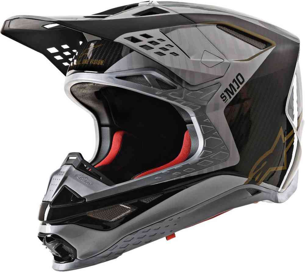 Alpinestars Cross MC Helmet Supetech M10 lega argento /nero /oro