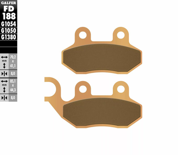 Galfer Brake Pad Pad Scooter Sinteded Scooter FD188G1380