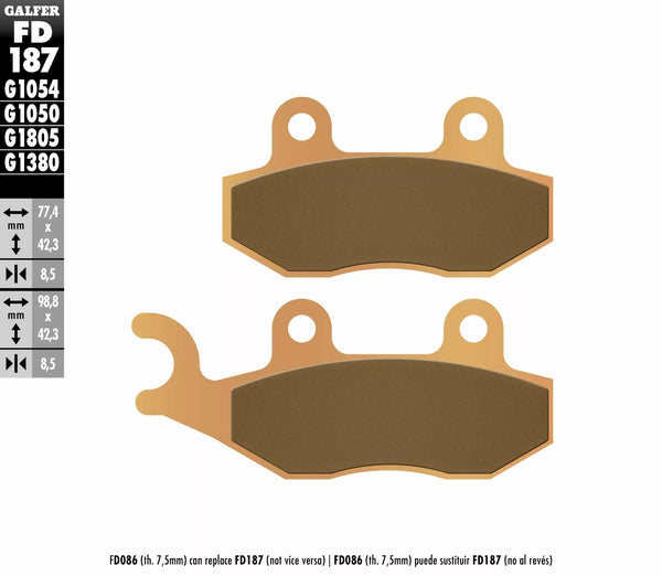 Galfer Brake Pad Pad Scooter Sintered Scooter FD187G1380