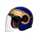 Casco SMK Jet MC Retro Seven Blue