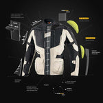 Rebelhorn Textile MC jacket Hardy II Gray /Black /Flu Yellow