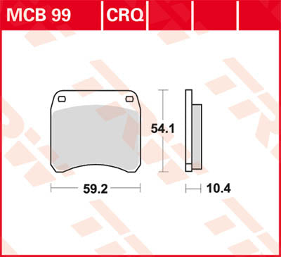 TRW Brake Pad Organic Street MCB99CRQ