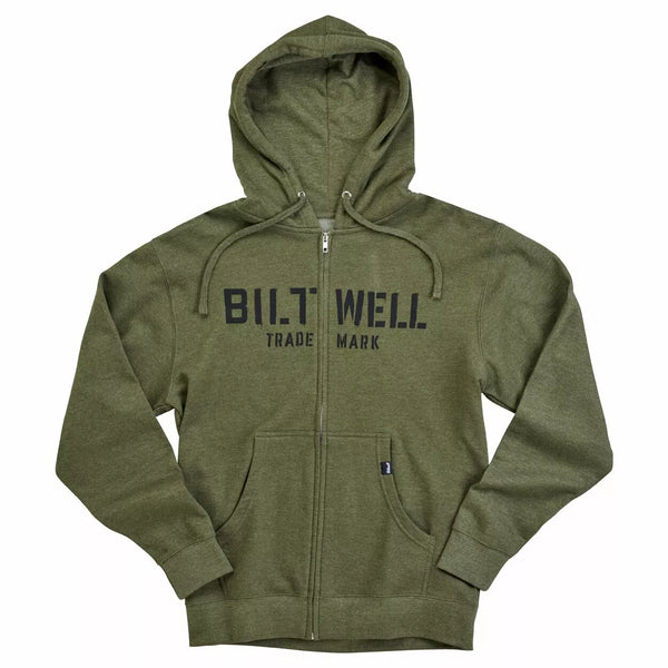 Biltwell Hoodie Stencil Zip Olive SM 8123-139-002
