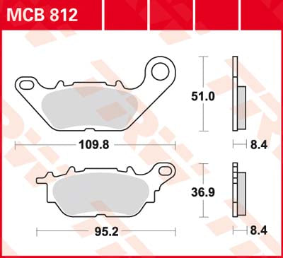 Trw Brake Pad Pad Organic Street MCB812