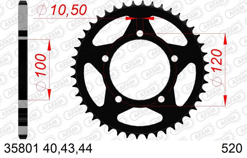 AFAM Acciaio Standard posteriore Sproke 35801 - 520