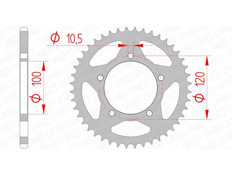 AFAM Acciaio Standard posteriore Sproke 35801 - 520