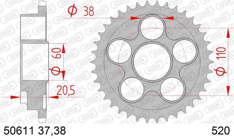 Afam Steel Standard Standard Porta posteriore 50611 - 520