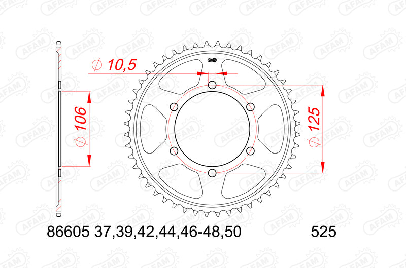 Afam Steel Standard Porta posteriore 86605 - 525