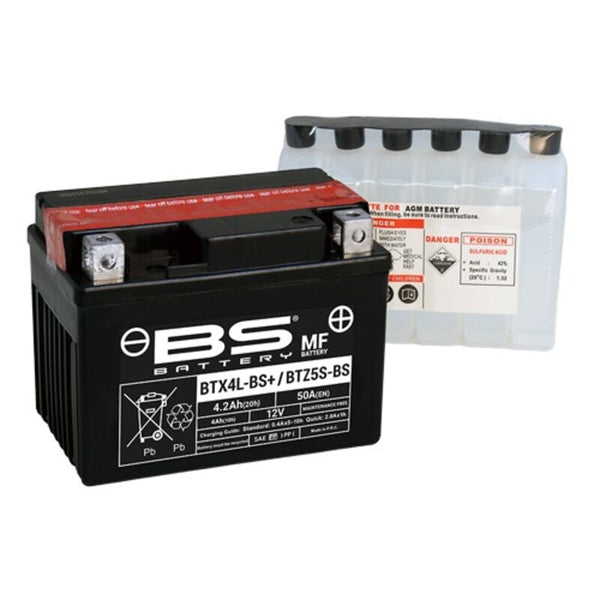 BS BATTERE MANUTENZIONE -ATTERRATTURA PER LA BATTERIA SCRITTA CON ACCIO - BTX4L+ / BTZ5S