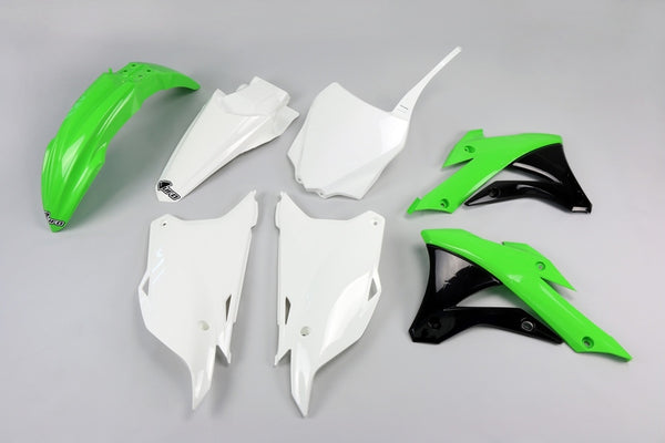 UFO Kit di plastica OEM Color (2014) Green/bianco/nero Kawasaki KX85 Kakit22@999