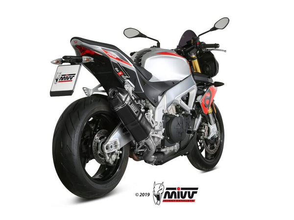 MIVV Speed ​​Edge Slip -on in acciaio nero/carbone - Aprilia TUono V4 1100 A.012.LRB