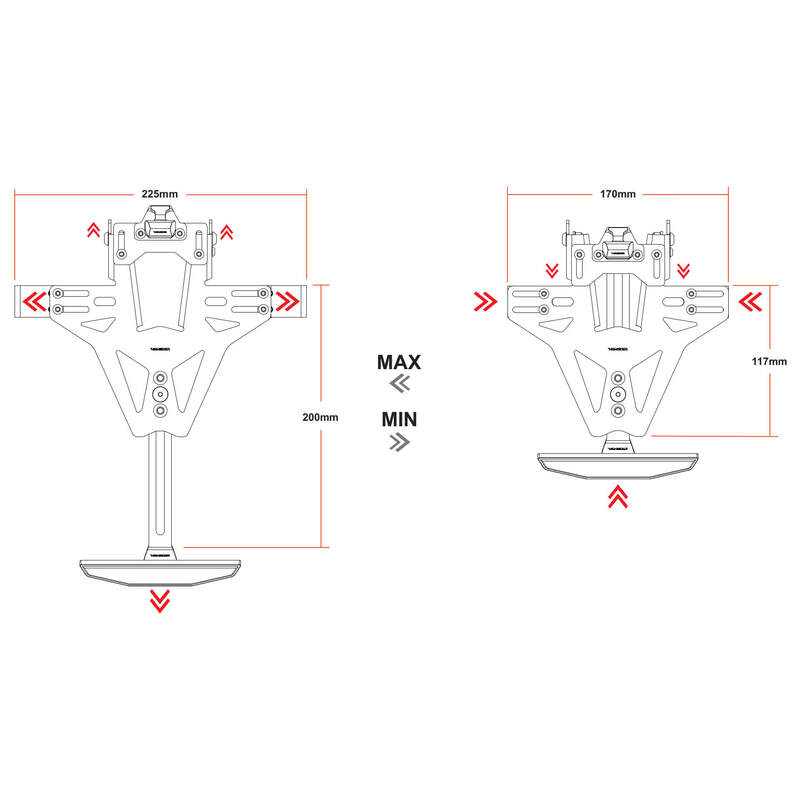 Porta della targa ad alta licenza Akron-RS Pro Universal 280-203HP