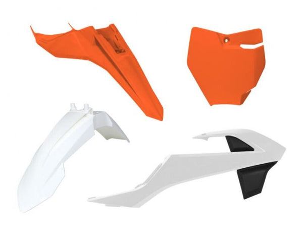 Racetech Plastic Kit 4-Parts-Orange e bianco R-Kitktm-O23-500