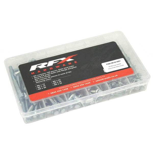 RFX M6 Flane Head Bolt Assortment Box - 25 x 6 taglie FXBKM6-0055SV