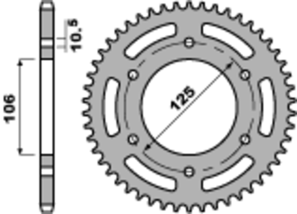 PBR Standard Steel Reary Sprock 4530 - 520 4530 51 C45
