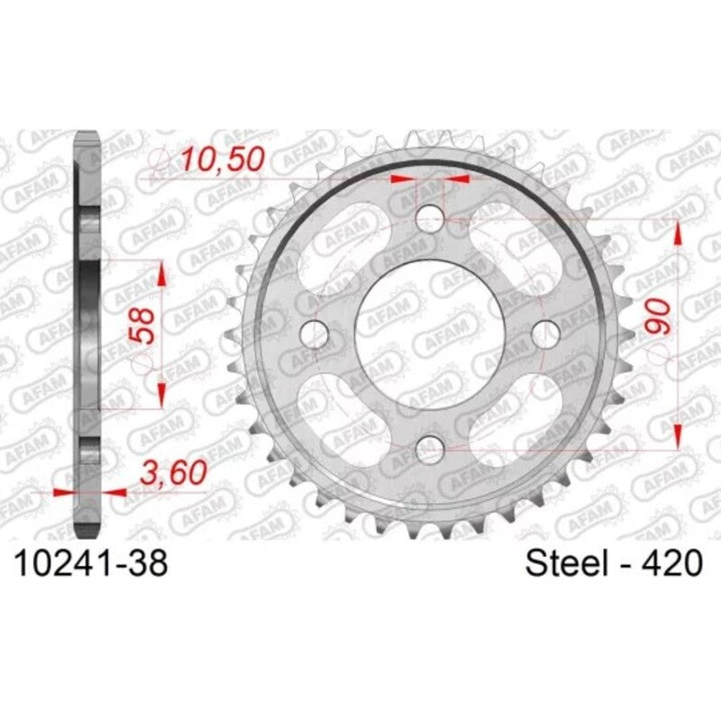 Spropet posteriore in acciaio AFAM Standard 10241 - 420