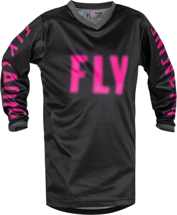 Fly Racing F-16 Youth Jersey-Black/Pink 376-221YXS