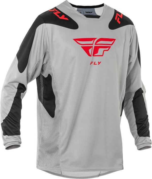 Fly Racing Kinetic Sym Jersey - grigio chiaro/rosso/nero 378-420m