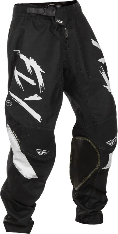 Fly Racing Kinetic Stoke Youth Pants - Black/White 378-53526