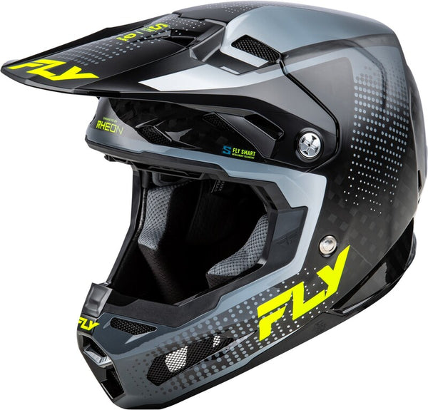 Fly Racing Formula's Carbon Protocol Helmet Carbon-Black/Grey/Hi-Vis 73-4464x
