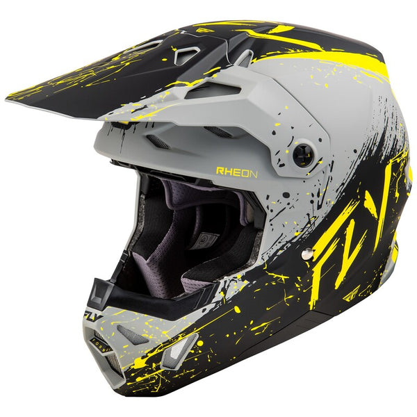 Fly Racing Formula CP Casco manico - Matte grigio/nero/giallo 73-0054x