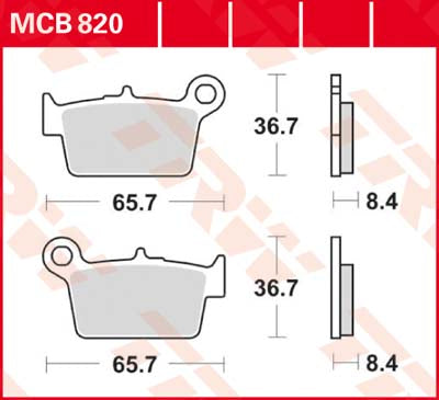 Trw Brake Pad Pad Organic Street MCB820