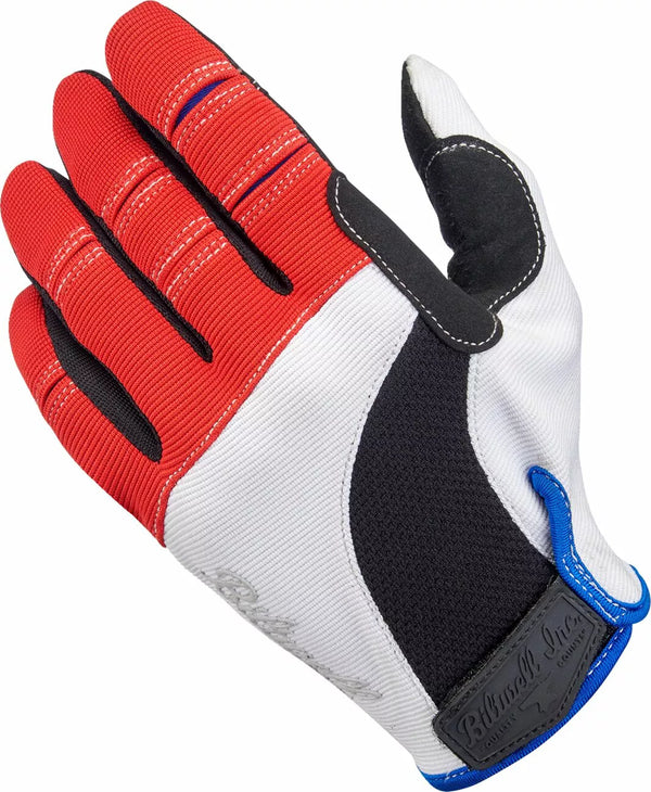 BILTWELL GLOVES MOTO RD/WH/BL SM 1501-1208-002