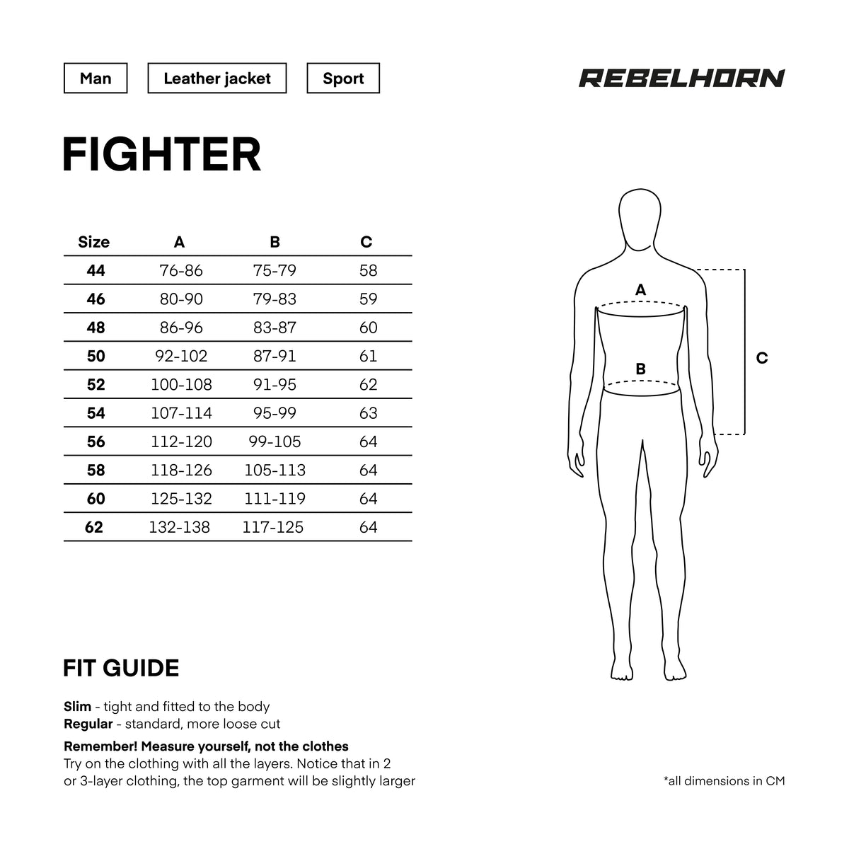 Rebelhorn mc-leather jacket fighter black /flu