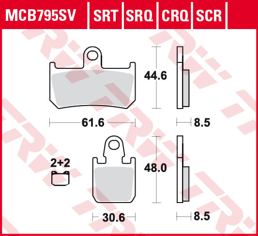 Trw Brake Pads Sinter Track MCB795SRT