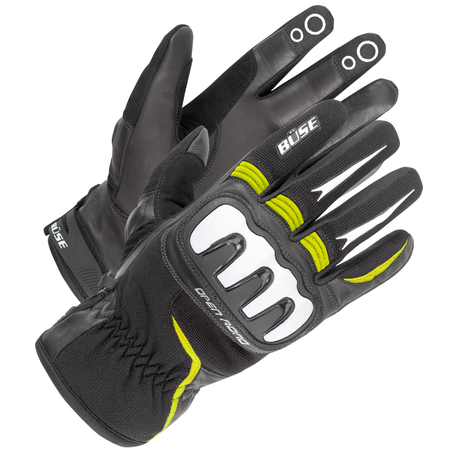 Büse MC-Gloves Open Road Sport Black /Flue