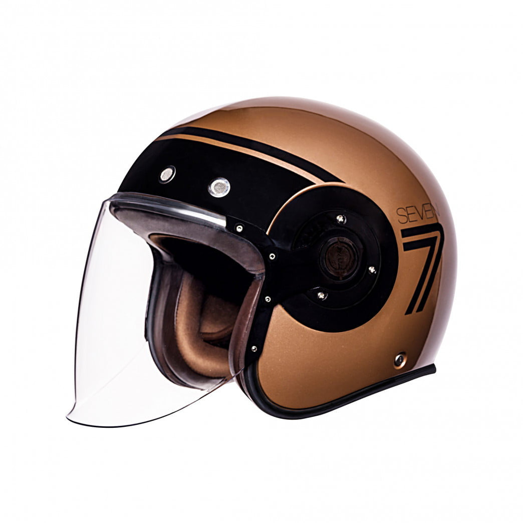 SMK JET MC helmet retro seven brown