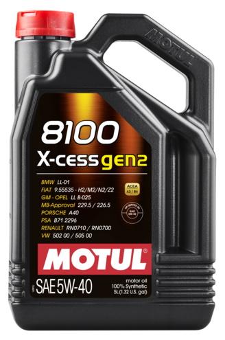 Motul 8100 X-in-GEN2 5W-40 5L (4 pezzi/cartone)