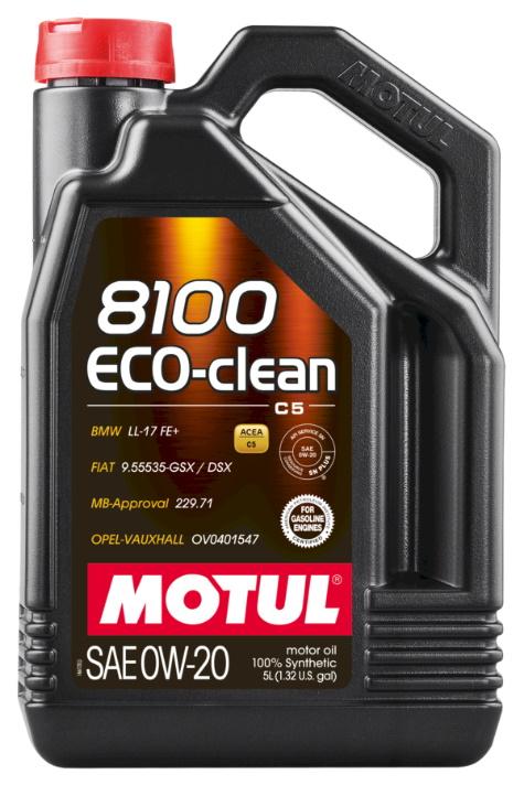 Motul 8100 Eco-Clean 0W20 5L (4 pezzi/cartone)