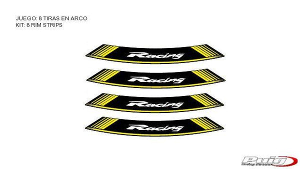 Kit 8 Strine di cerchioni Racing C/Yellow