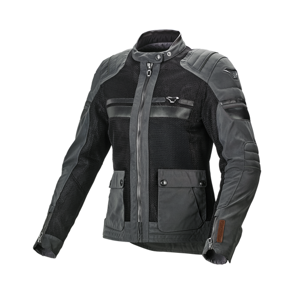 Giacca moto MacNA, Woman Fluent Night Eye Nero/Black Night Eye/Brown