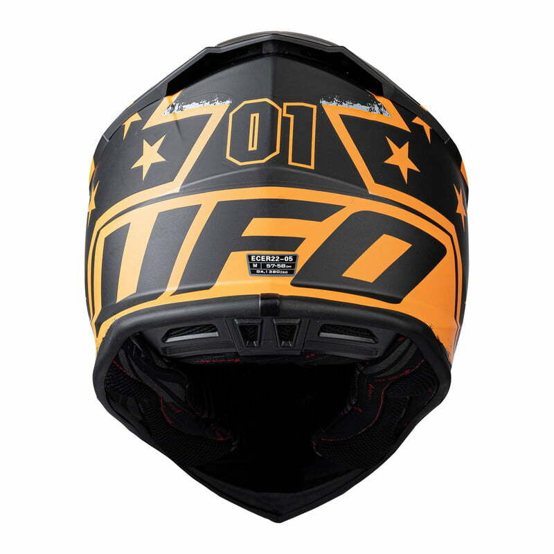 Casco UFO Cross MC Intrepido nero /rosso /arancione